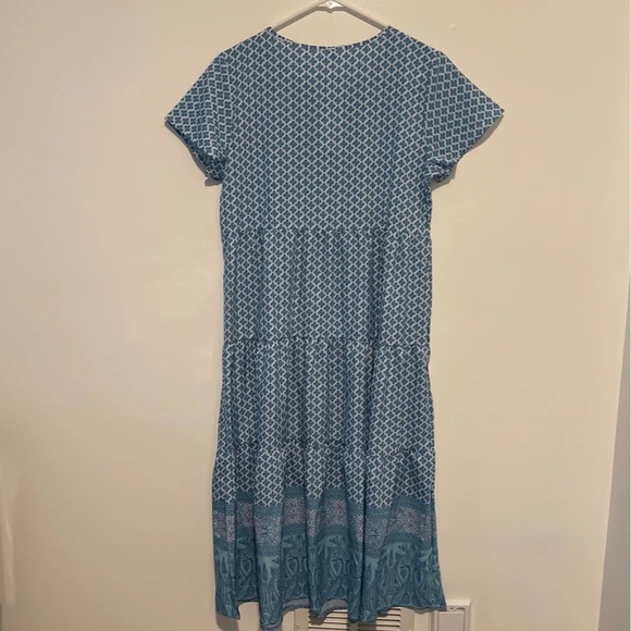 NWT Blue midi dress bathing suit coverup boho dress - Picture 6 of 8